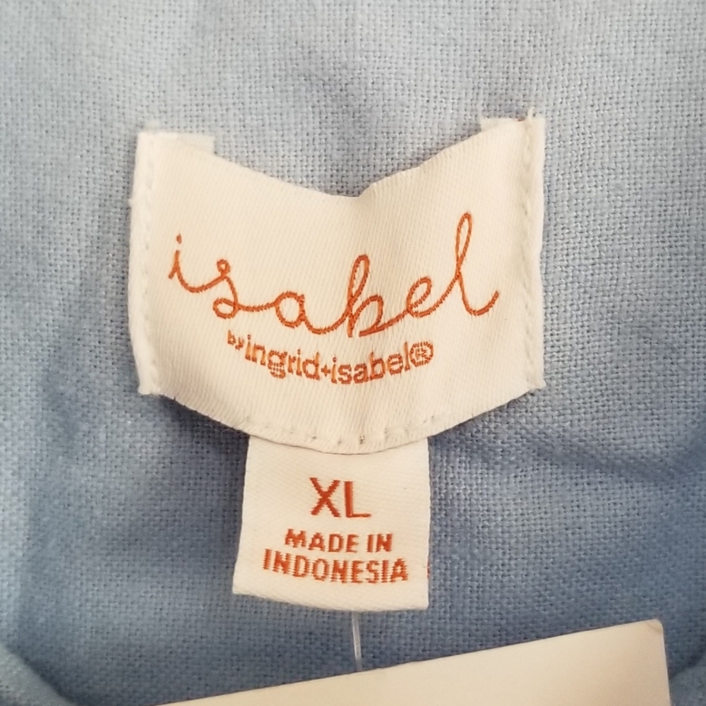 NWT Isabel Maternity Blue Linen Midi Shirt Dress Size XL - Picture 7 of 8